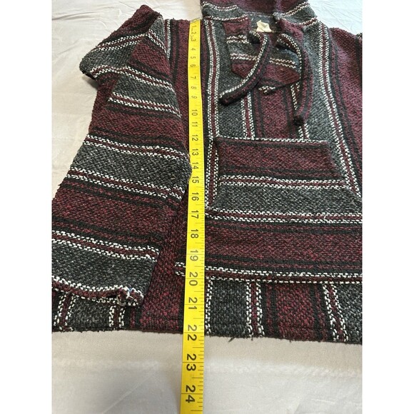 Authentic Earth Ragz Baja "drug rug" hoodie, a classic hippie poncho S/M - Picture 2 of 9